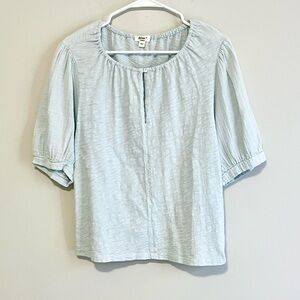 Dylan Puff Short Sleeve Keyhole Top